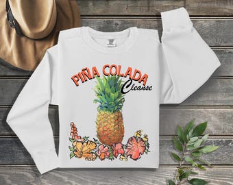 Pina Colada Cleanse Tiki Style op een comfortabele sweatshirt in diverse kleuren