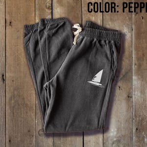 Sailboat (Catamaran) Sweatpants, Comfort Colros Garment-Dyed Lightweight Fleece Sweats, Nautical, Boat Life, Sailing
