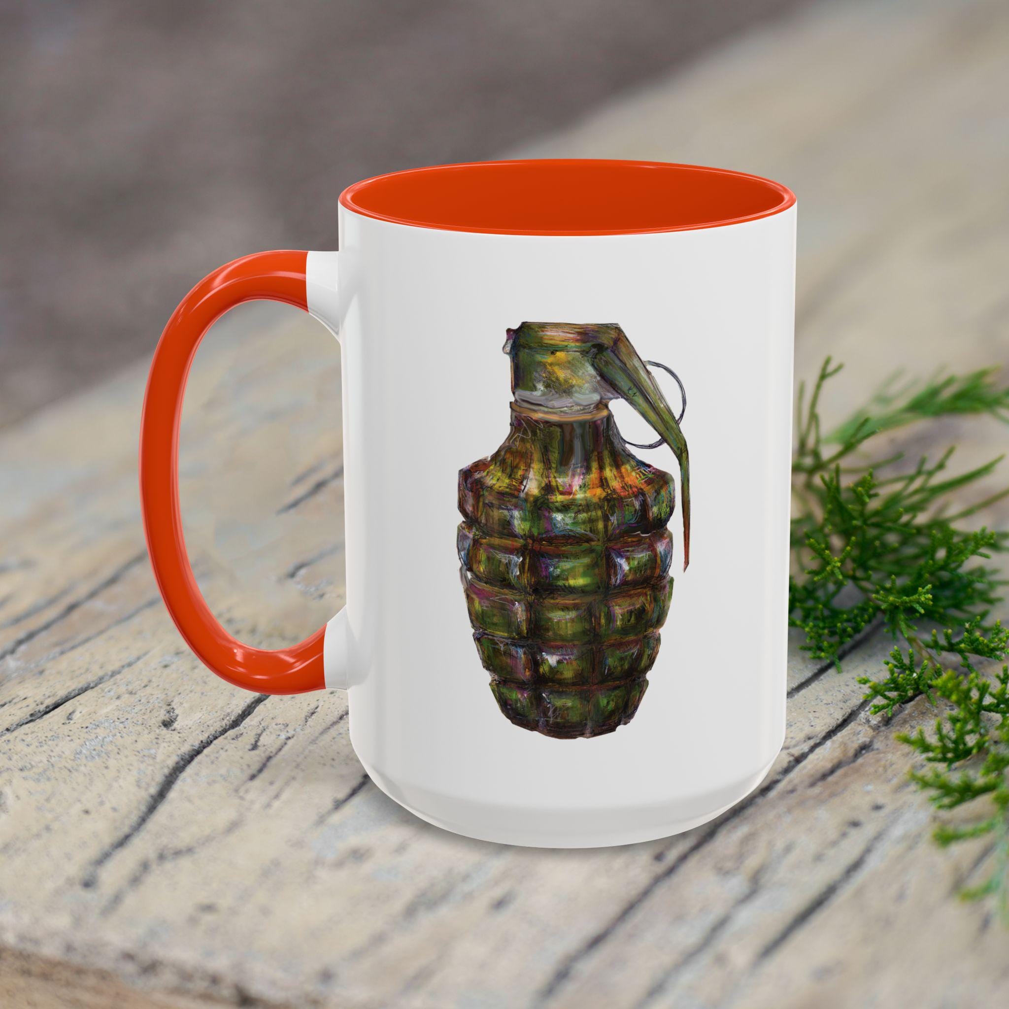 Watercolor Grenade Mug: Military History Gift - Etsy