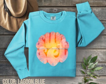 Retro Sunset on Comfort Colors Sweatshirt
