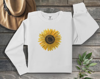 Sunflower Watercolor on Comfort Colors Sweatshirt