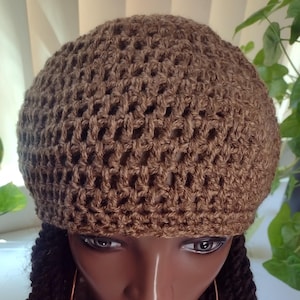 Walnut Brown D-Reggae mesh tam cap mens rasta mesh cap / hats for dreadlocks dreads locs net summer hat island african hat