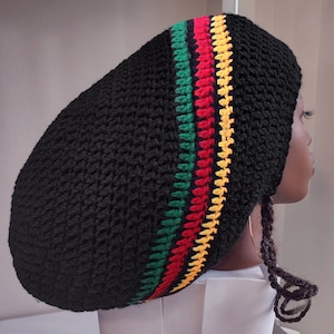 XL Hawaiian style Kanaka Dome Rasta Tam/ 30+ colors / Satin Drawstring edge / slouchy beanies large hats for dreadlocks dreads big hats tams