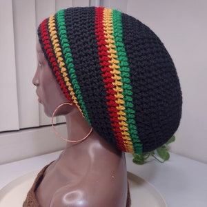 Dome Rasta tam 2 / red yellow green / unisex men&#39;s women&#39;s black white beige brown L extra large hats for dreadlocks dreads accessories