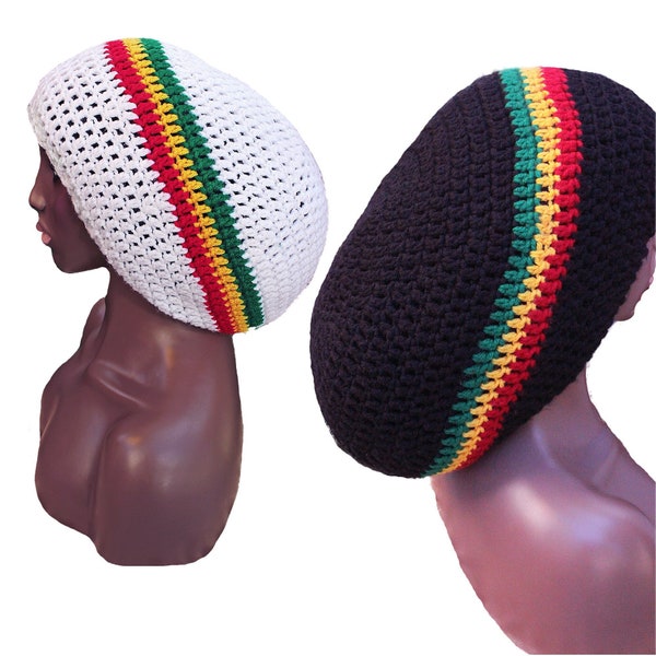 Dome rasta tams / Unisexe / Plus de 30 couleurs / Large XL, Accessoires dreadlocks africains larges, rouges, jaunes, chapeaux pour dreadlocks dreads locs bonnets