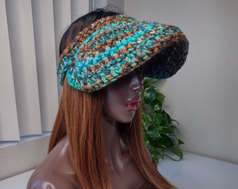 Reef Blue Brown Acrylic Mega Visor, kapelusz przeciwsłoneczny z dredami