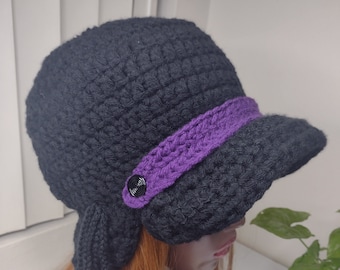 Hat Cap Straps  / 30+ colors / Dark Purple / XL extra large beret rasta tam applejack newsboy hat for long dreadlocks locs dreads