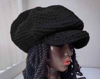 Black Skate Date newsboy hat flat cap driving golf caps flat hat jockey hat taxi rasta hat mens unisex hat 70s hat Cabbie kangol checker hat