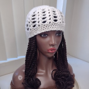 90s Chill crochet caps snoodies / hats for dreads drreadlocks locs braids mesh cap net Fitted cap kufi fez hippie 70s hat taqiyah muslim hat