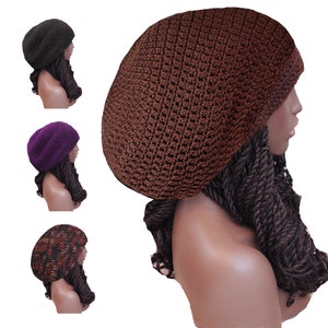 Dome Rasta tam unisex men&#39;s women&#39;s  L XL extra large brown black red yellow green African hippie dread loc hat for dreadlocks accessories