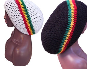 Dome Rasta Tam / Unisex / Mountain Brown / extra large Slouchy long knit hat L XL big beanie hats for dreadlocks dreads locs baggy hat tams