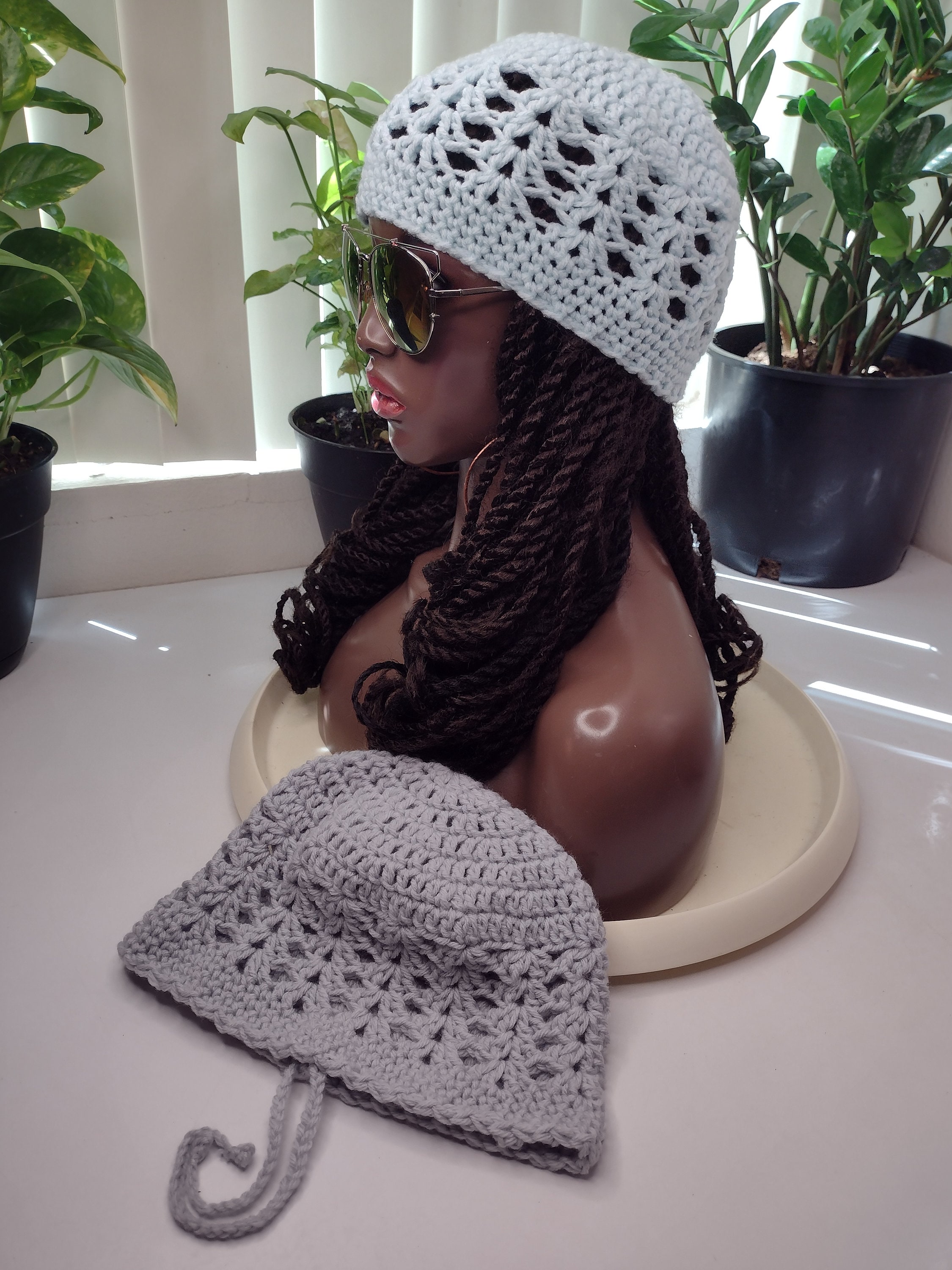 Crochet Snoodie Cap: 90s Style Dreads/locs Hat - Acrylic Blend - Etsy