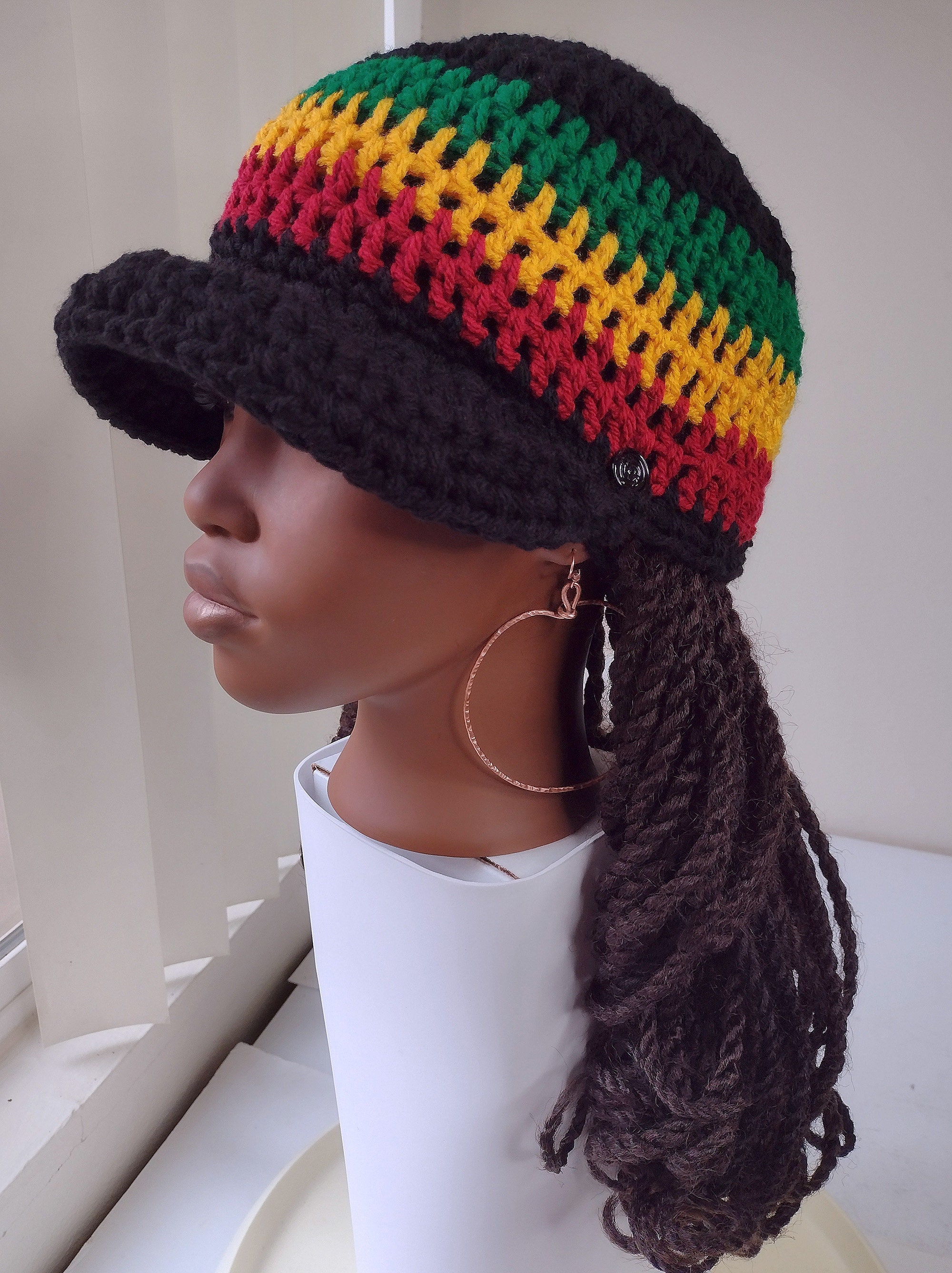 D-reggae Rasta Baseball Cap Customizable Unisex Adjustable Fitted