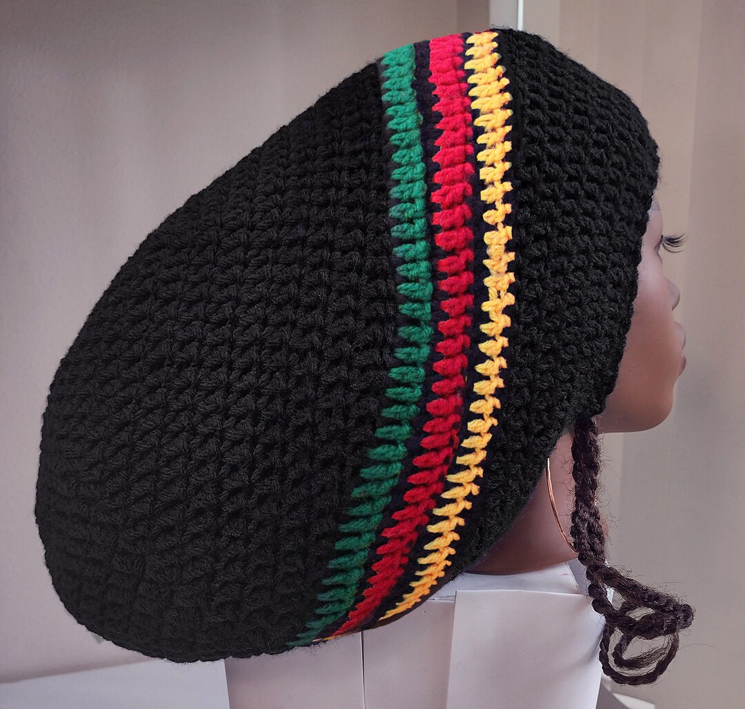 XL Hand-crocheted Dome Rasta Tam: Black, Green, Red, Yellow - Etsy
