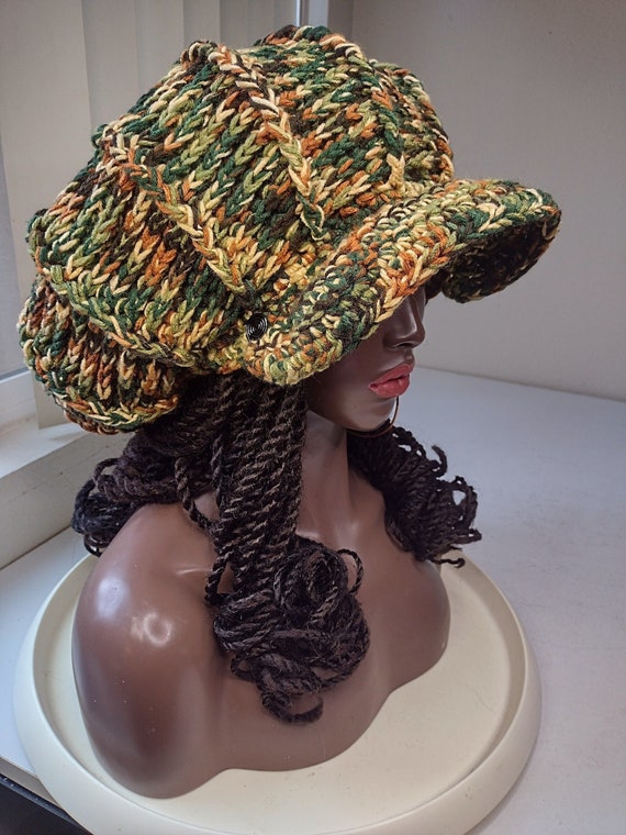 L Mushroom Hat / 30 Colors / Puffy Big Applejack 70s Hippie Newsboy Hats  Rasta Hats for Dreadlocks Locs Dreads Large Tams With Brims 