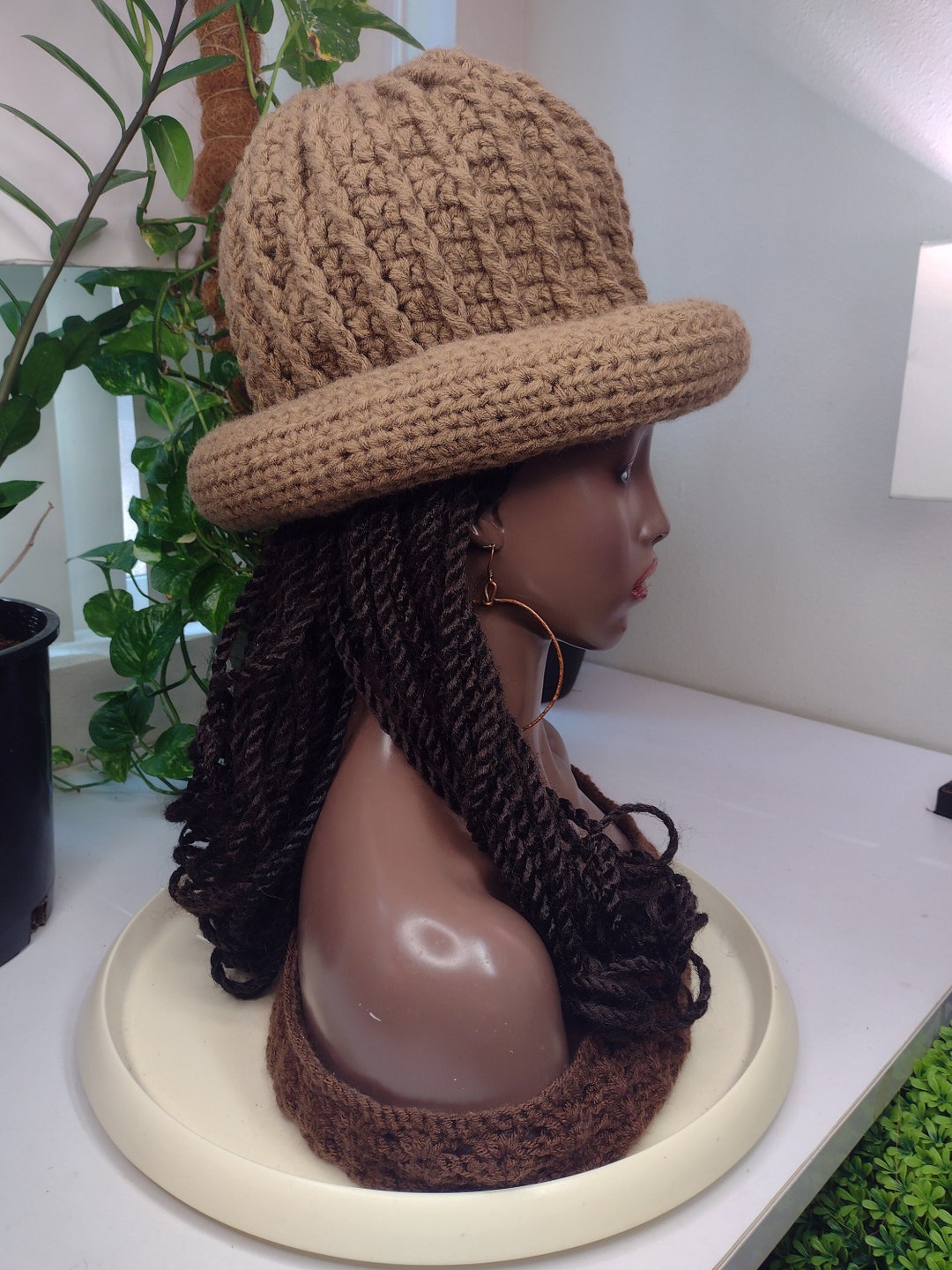 Deluxe Roll Brim Top Hat: Custom Color, Ribbed Acrylic Beanie - Etsy