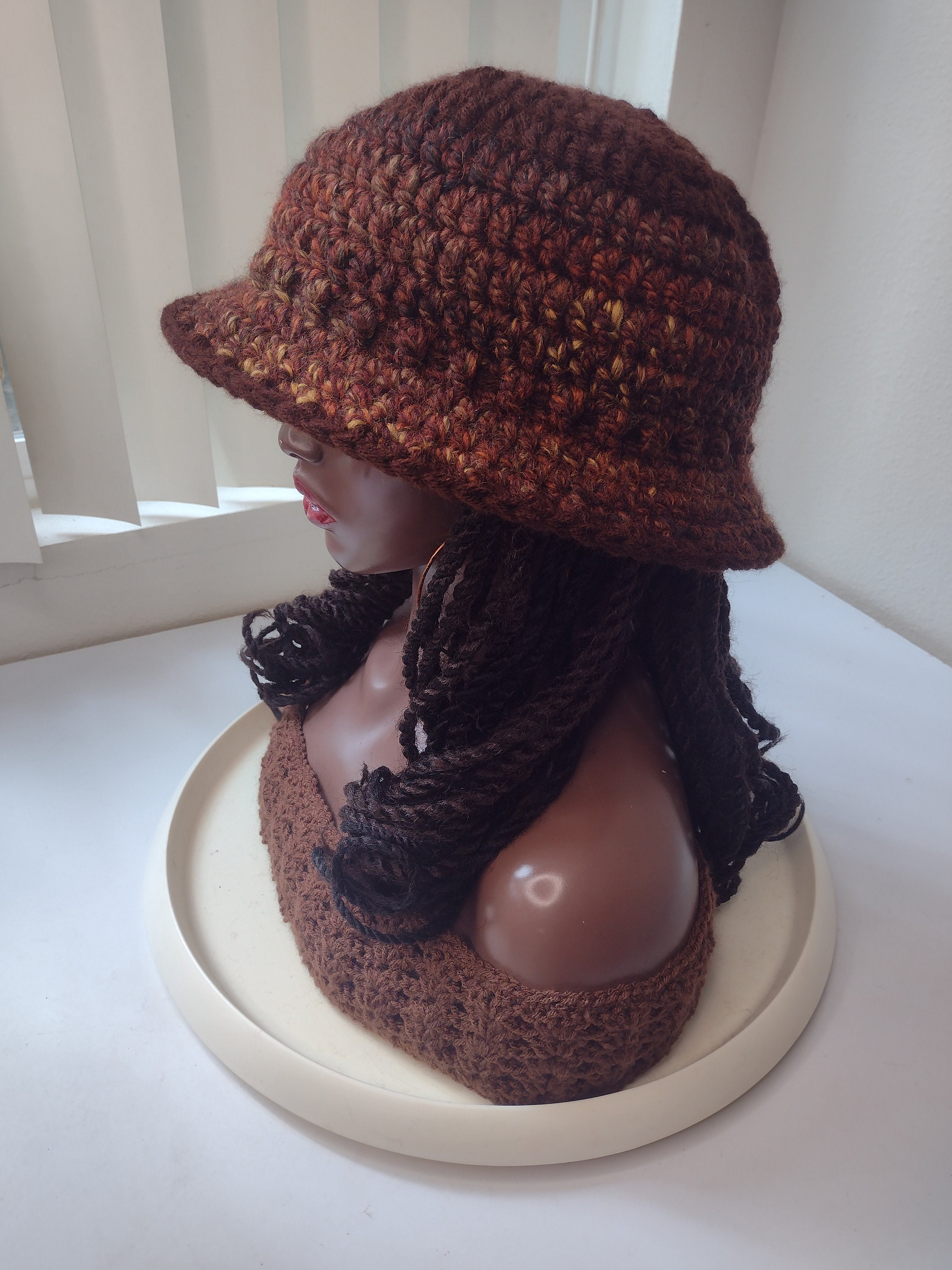 Custom brown gold free form cloche hat Gold Cloche Hat - Etsy main image 2