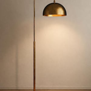オレンジレッドのミッドセンチュリーモダンアーチ型フロアランプ：調節