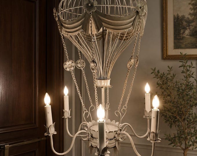 Hot Air Balloon Chandelier Lighting, Vintage French Cottage Nursery ...