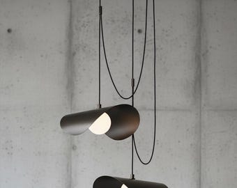 Modern Black Pendant Chandelier Light, Minimalist Sculptural Hanging Lamp, Kitchen Island Lighting, Dining Room Ceiling Fixture