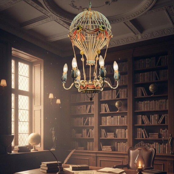 熱気球型シャンデリア、ヴィンテージフレンチスタイルシーリングライト ヴィンテージシャンデリア Vintage Chandelier