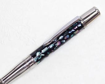 Handmade Sea Shell Acrylic pen with Stainless Steel in Liberty Style