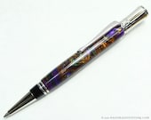 Handmade pen COSMIC WONDER acrylic with Rhodium in Parker Duofold Style (ball point)
