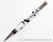 MOONSTONE acrylic pen with RHODIUM handmade in Parker Duofold Style - ball point