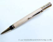 BIRDSEYE MAPLE wood 24 kt gold Pen in the Parker Duofold Style (Handmade ball point pen)