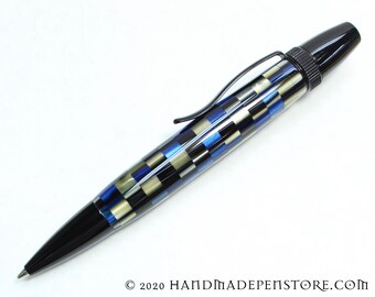 Handmade pen - HUCKLEBERRY acrylic with BLACK CHROME in Polaris / Atlas Style