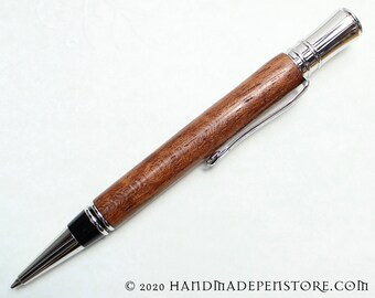 Handmade PARKER STYLE pen: Brazilian Rosewood with Rhodium