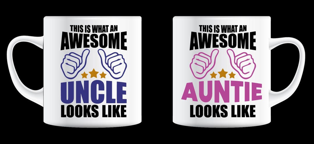 Awesome Auntie and Uncle Mug Set | Funny Gift for Aunt & Uncle | New ...