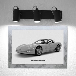 2003 CHEVROLET CORVETTE Z-06 | Print On Metal | Amazing Look | Wood Frame | Handmade | Perfect Gift | Muscle Car | 10*14 inches