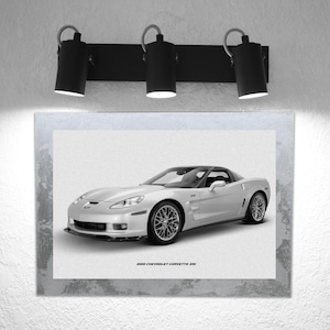 2010 CHEVROLET CORVETTE ZR-1 | Print On Metal | Amazing Look | Wood Frame | Handmade | Perfect Gift | Muscle Car | 10*14 inches