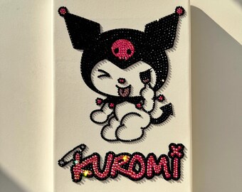 Toile finie Kuromi avec strass 20 x 30 cm