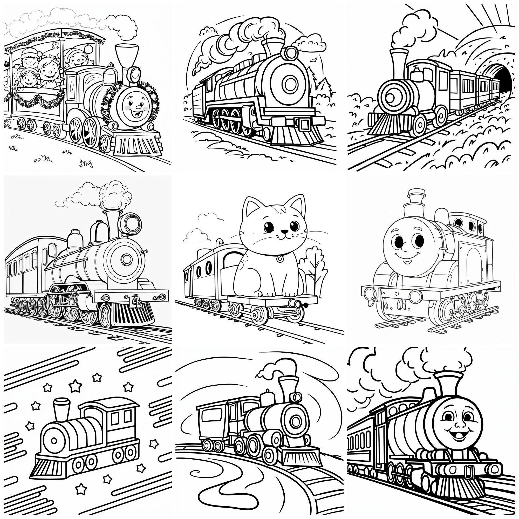 Train Coloring Book for Kids: Over 50 Fun Coloring and Activity Pages ...