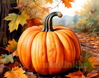 Aquarell Kürbis Clipart Bundle: Herbst Halloween Grafik (Digitaler Download)