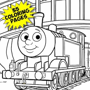 Trains Printable 35 Coloring Pages, Trains Coloring Book 35 Train Coloring Pages Instant Download, Choo Choo Train, Printable PDF File