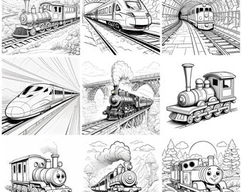 24 Libri Da Colorare Trenino Per Bambini - Mini Album 12.5x17.5cm, Tema Treno, Idee Regalo Per Feste - Foto 9