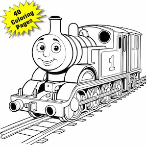 Train Coloring Book For Kids, Boys and Girls, 40 Train Coloring Pages for Kids, Trains Printable, Activity Book, Printable Digital Coloring