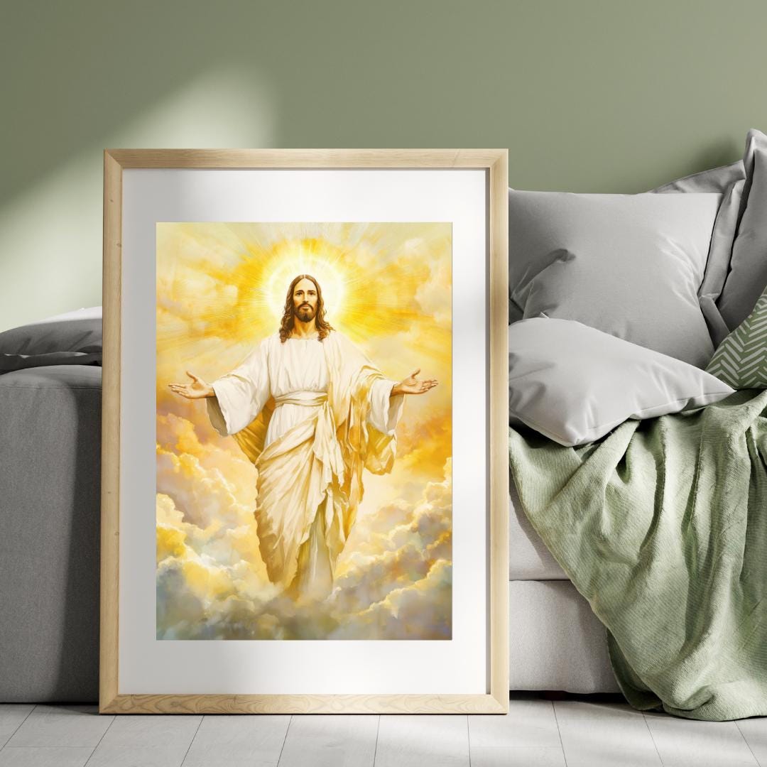 QUDNCR キリスト教聖書吊り下げ旗装飾、ボヘミアンフローラル宗教寝室ウォールアート、聖書の, image size:1080x1080