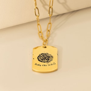 Custom IVF gift embryo engraved necklace gift for infertility jewelry gift idea with paperclip tag pendant with embryo engraving gift