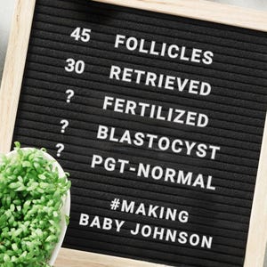 Plantilla de tablero de cartas de recuperación de óvulos de FIV digital con anuncio de bebé editable para redes sociales Idea de regalo de infertilidad de FIV de Rainbow Baby DIY