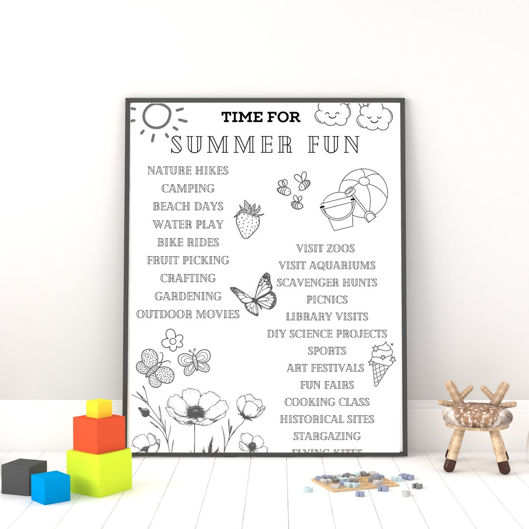 Printable Summer Checklist for Children Toddler Preparation and ...