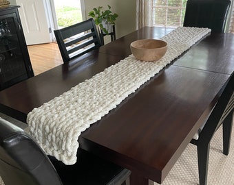 Table Runner - Chunky Knit Table Runner - Table Scarf