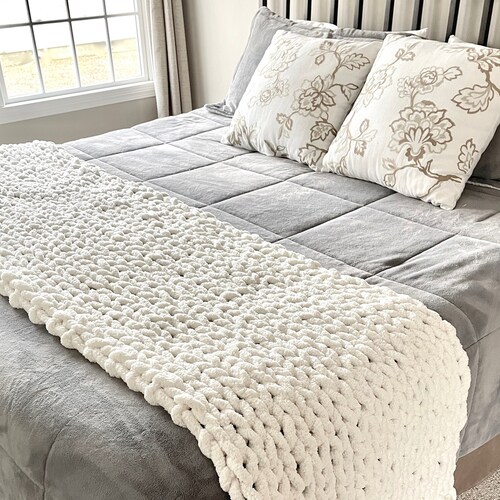 Bed Runner Chunky Knit Bed Scarf Etsy