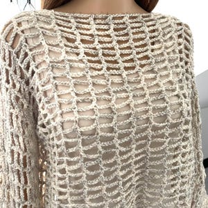 Crochet Shrug - Cropped Mesh Sweater - Half Sweater - Summer Cover Up