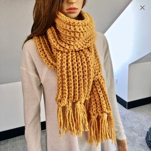PATTERN for Crochet Scarf - Mustard Scarf