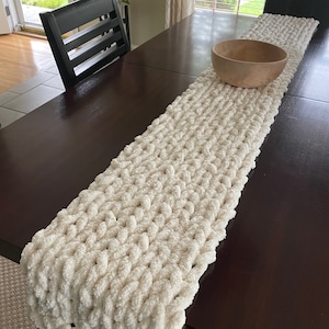 Chunky Table Runner - Chunky Knit Table Runner - Knitted Table Scarf