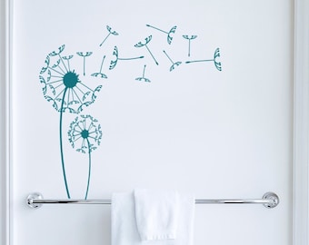 Dandelion Wall Decal | Flower Vinyl Decal | Floral Wall Decor | Removable Wall Sticker | Window Decal | Home Office wall Art | Plant lady